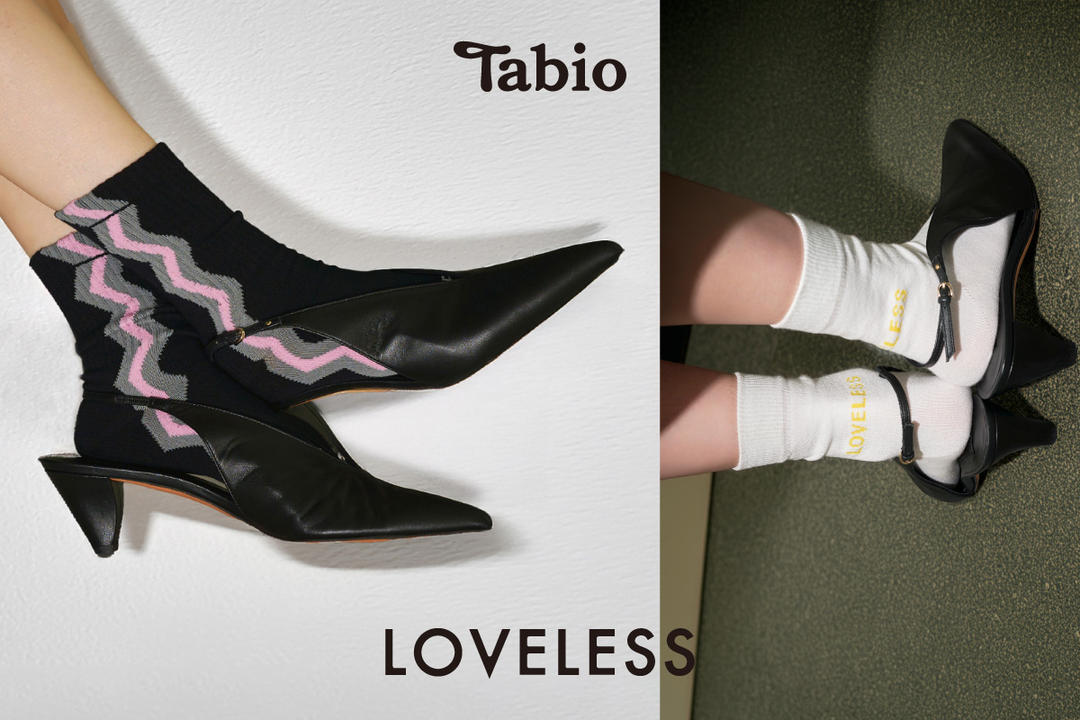 LOVELESS x Tabio 着圧ソックス ブラック LOVELESS×Tabio | 靴下屋公式通販 Tabio オンラインストア