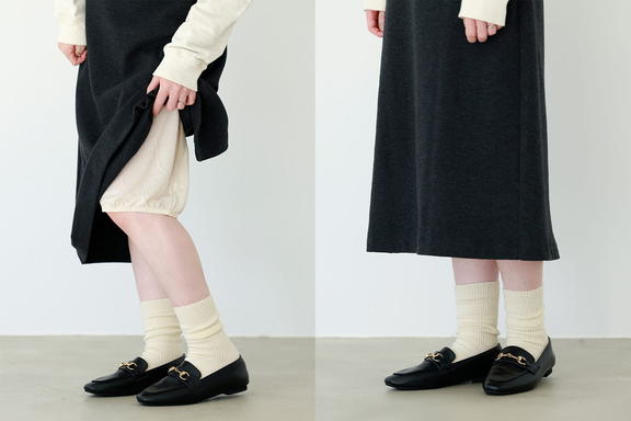 【防寒対策】 あったかペチパンツ4部丈 合わせやすい丈
