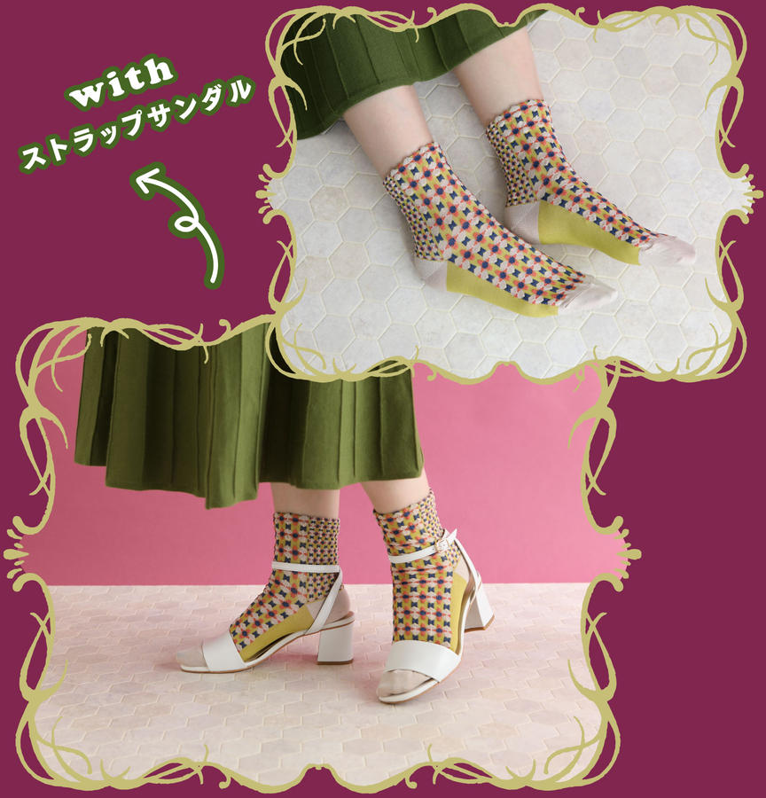 バッドレディとレトロジオメトリック 靴下屋公式通販 Tabio オンラインストア 送料無料