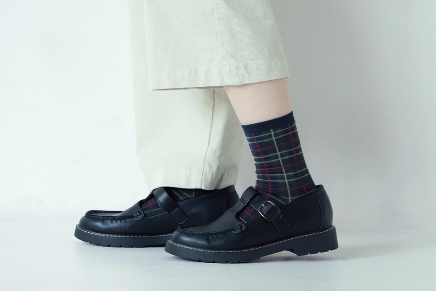 チェックの靴下 靴下 ソックス チェック柄[品番：JRKW0005113]｜shoppinggo