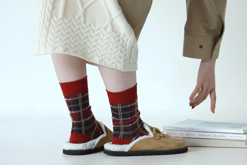 チェックの靴下 6MSQ024SOCK-01.jpg
